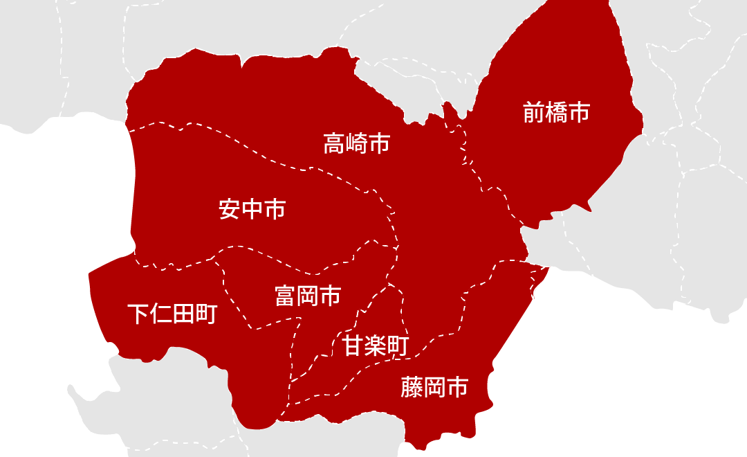 お伺い可能地域に関する案内図