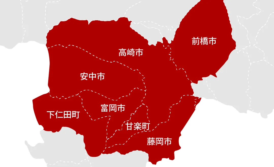 お伺い可能地域に関する案内図
