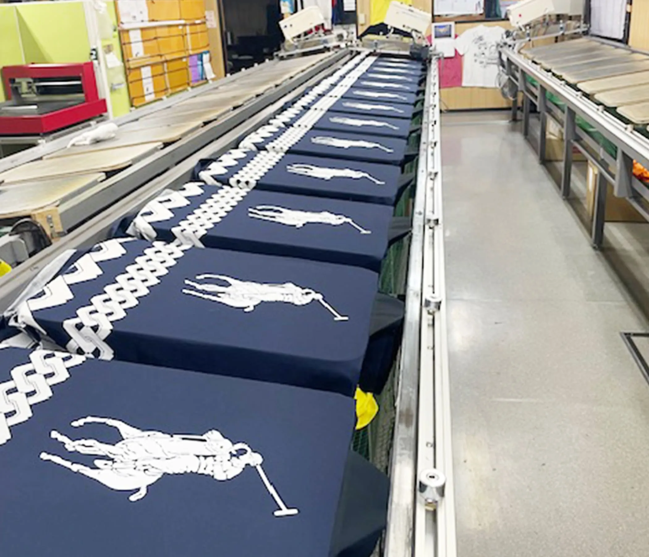 シルクスクリーンプリントの工場風景